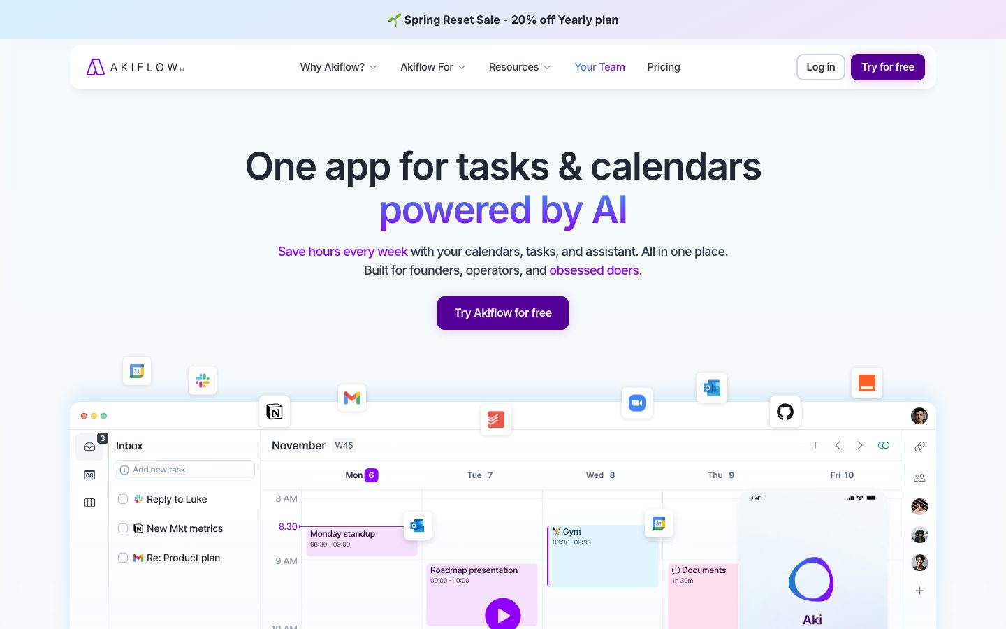 Akiflow design preview