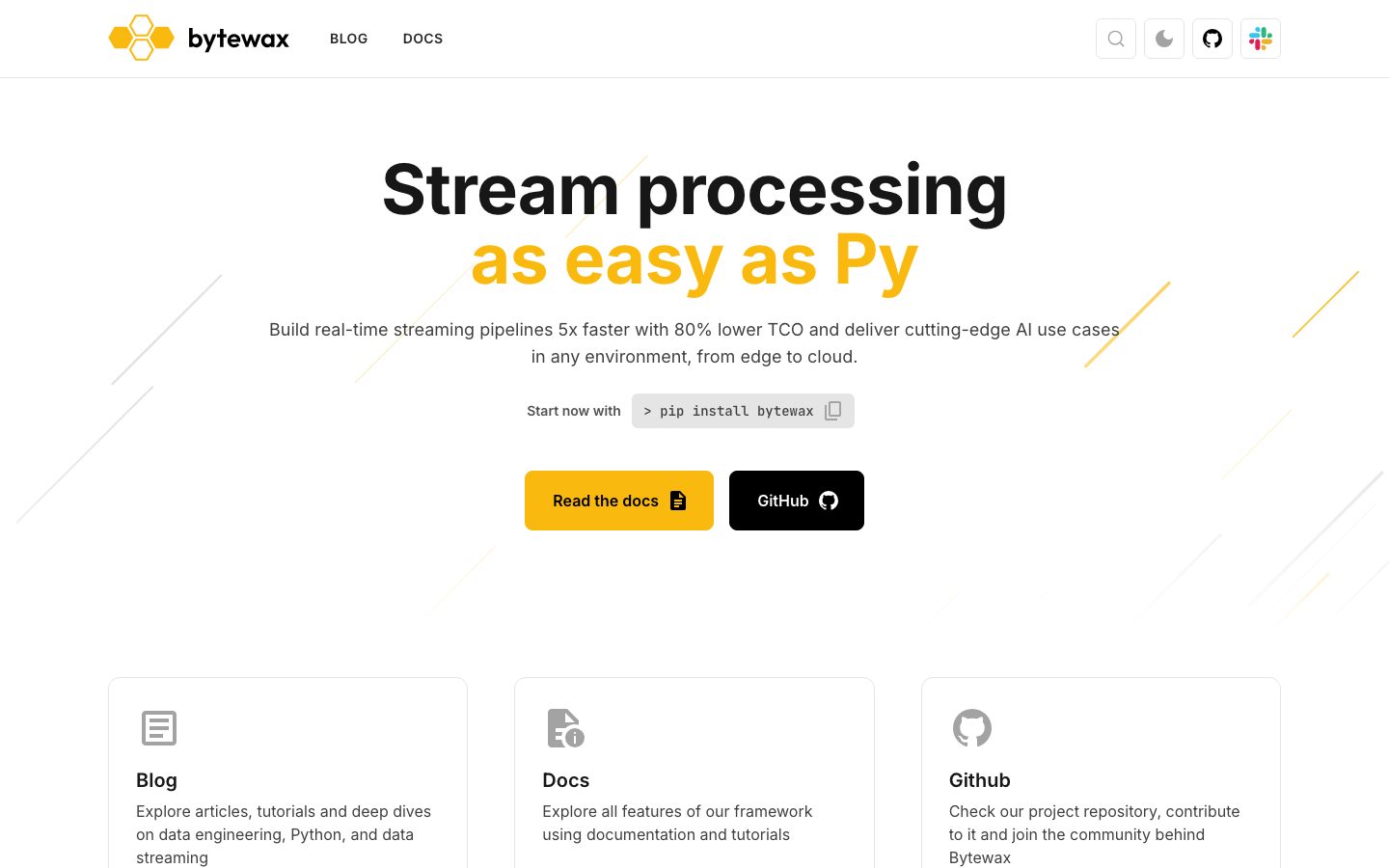 Bytewax design preview