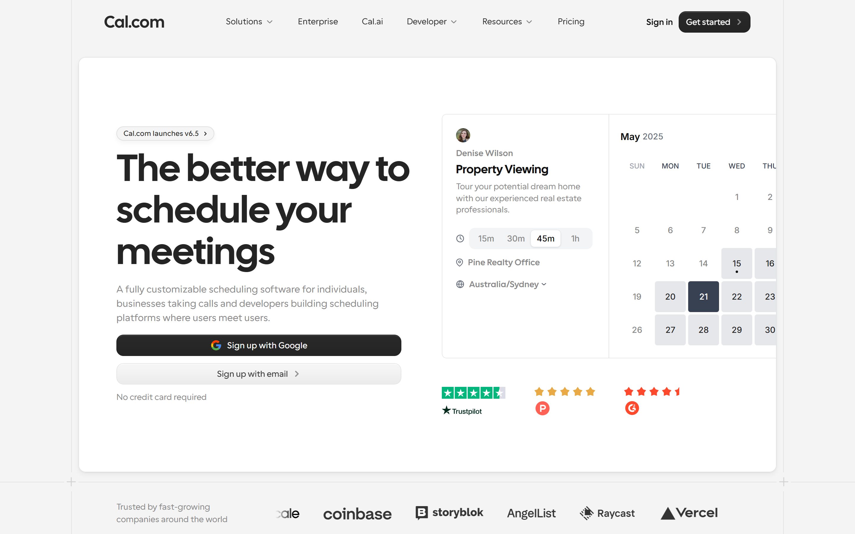 Cal.com design preview
