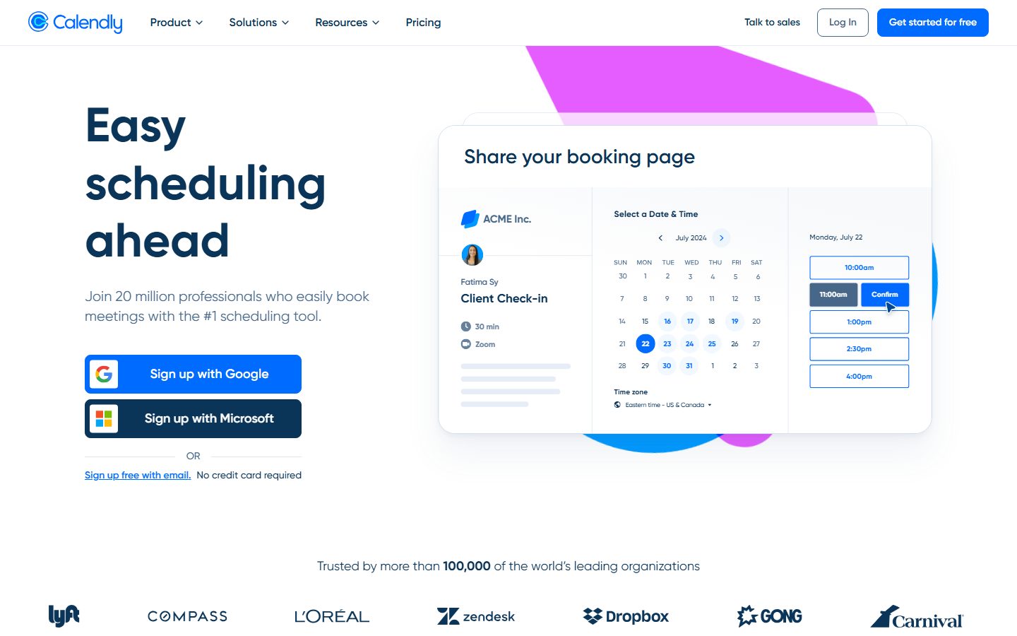 Calendly design preview
