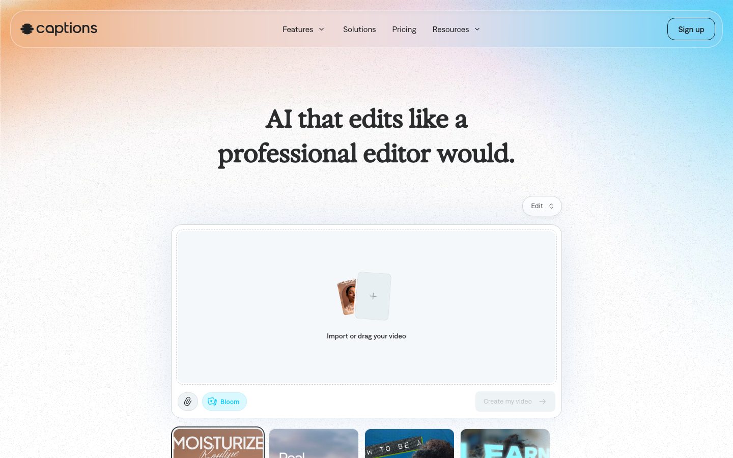 Captions design preview