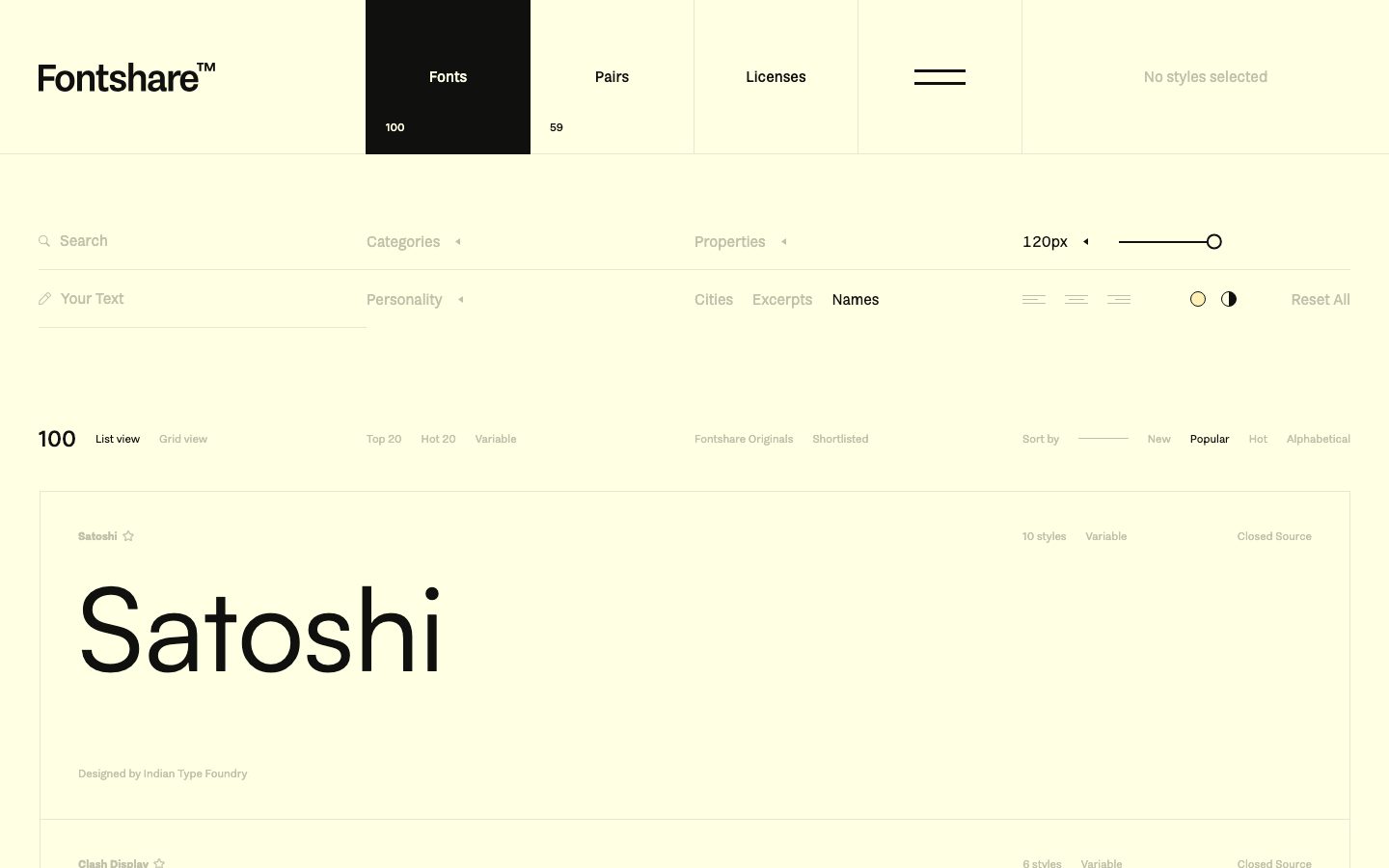 Fontshare design preview
