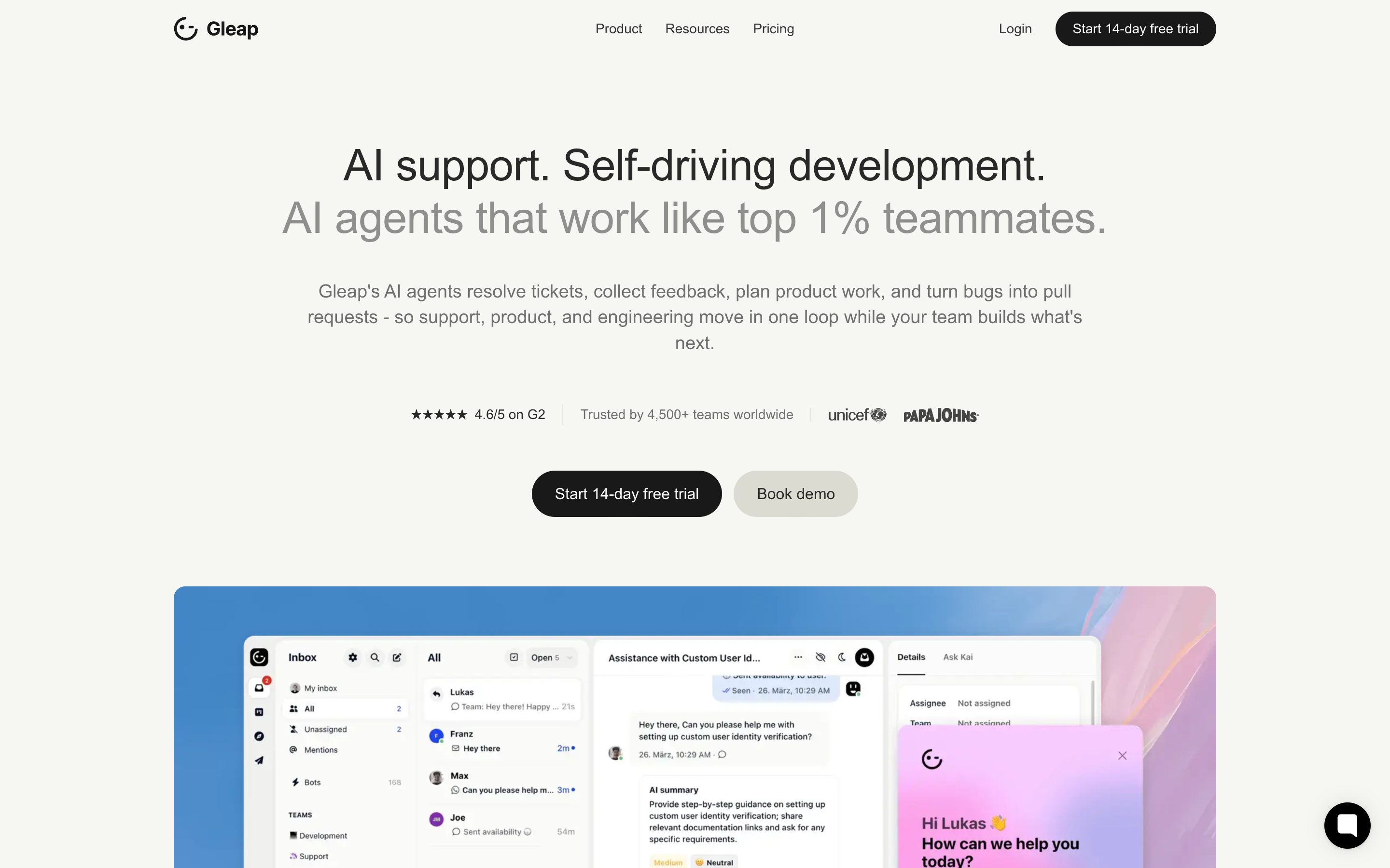 Gleap design preview