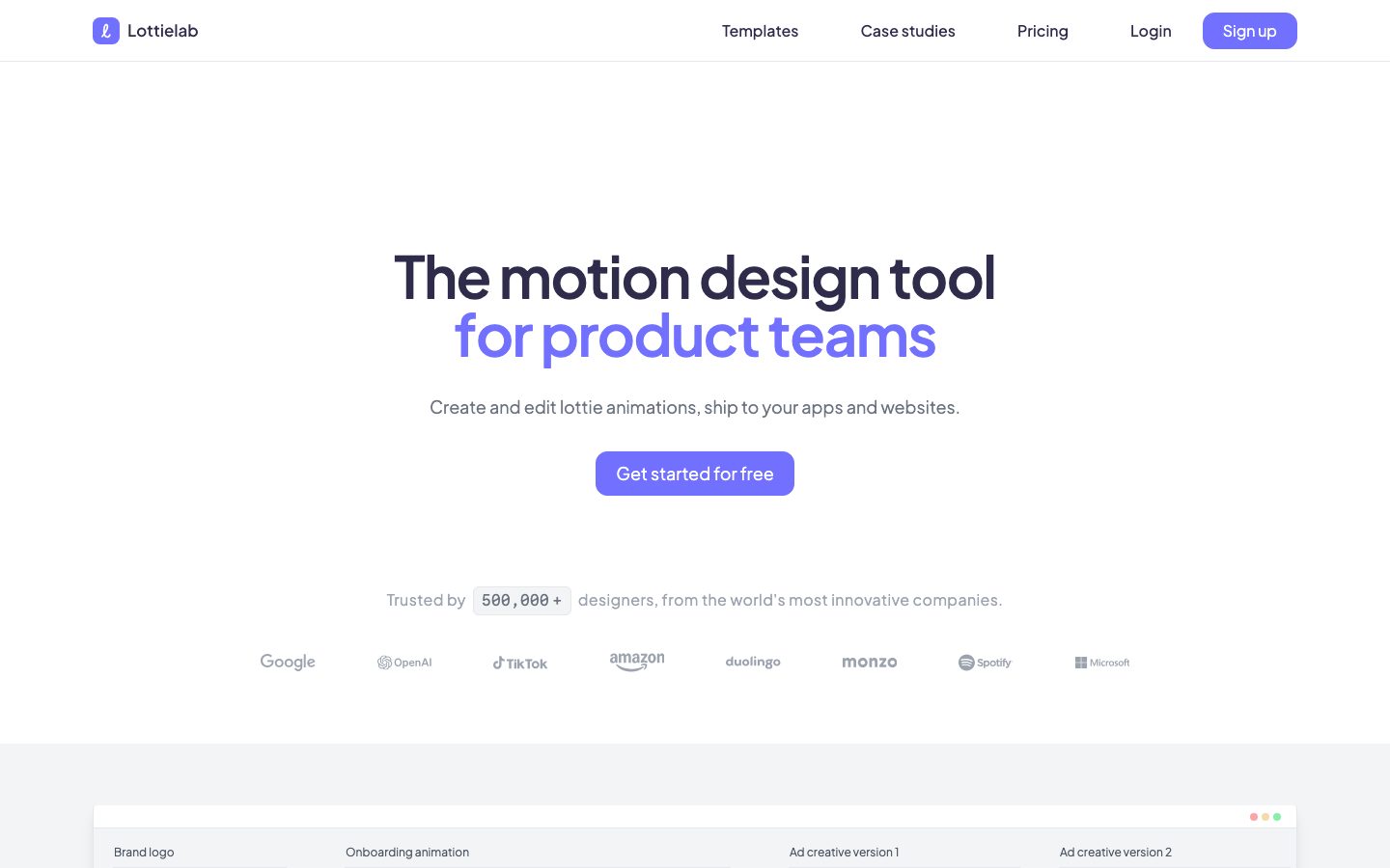 Lottielab design preview
