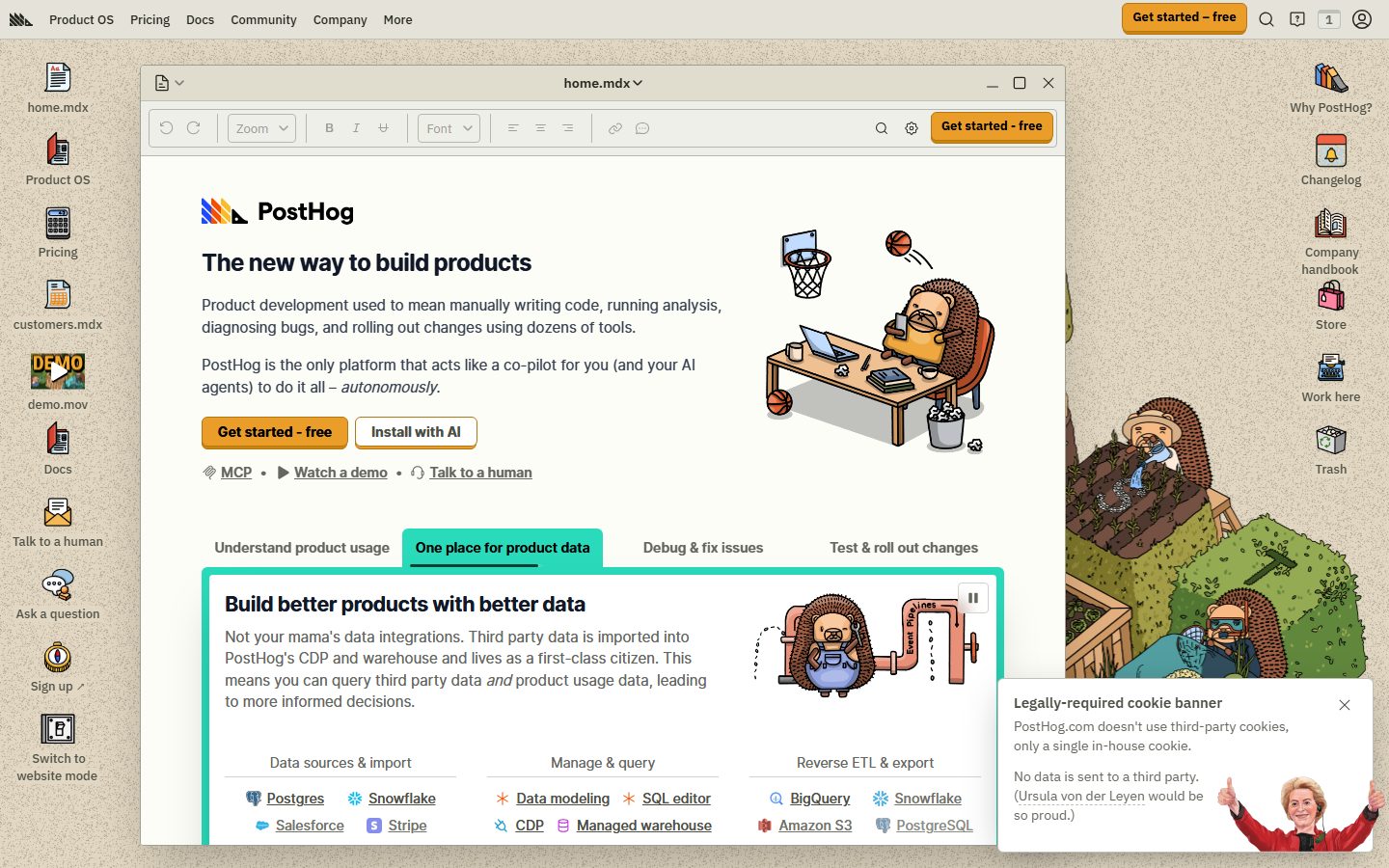 PostHog design preview