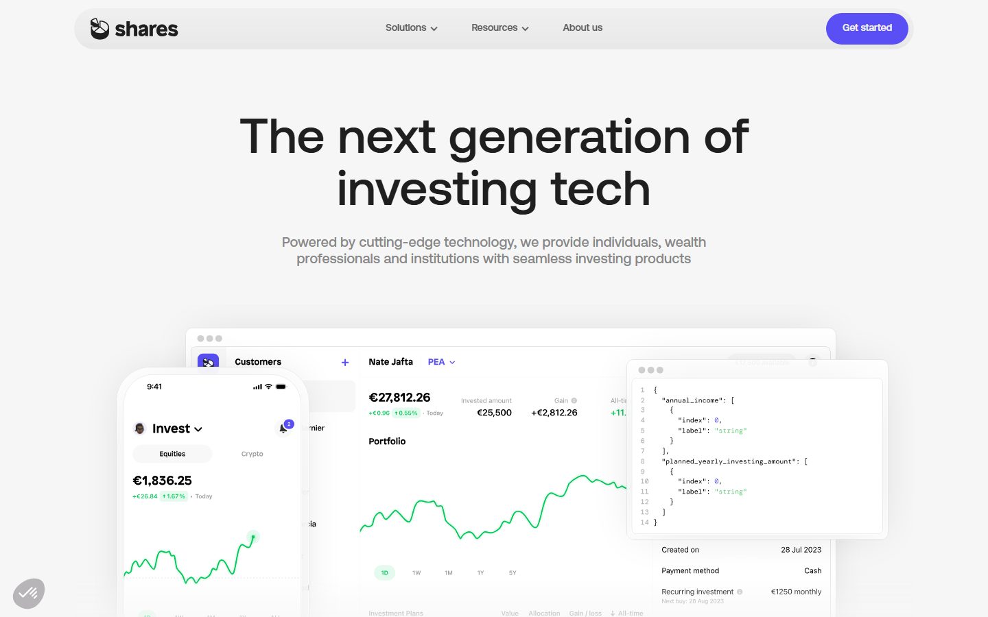 Shares.io design preview