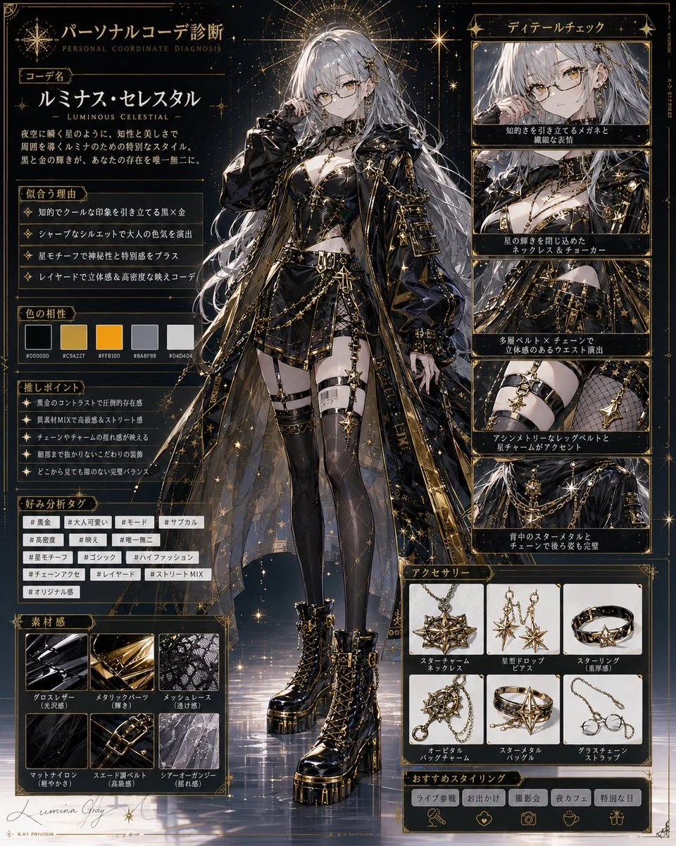 gptimage prompt preview by AI創作室｜ルミナ･グレイ🖤🌟